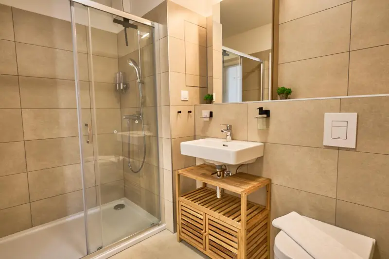 Izba Altitude Apartment 2655 Gerlach v Tatra Suites Holding, s.r.o. – Kúpeľňa a sprchový kút